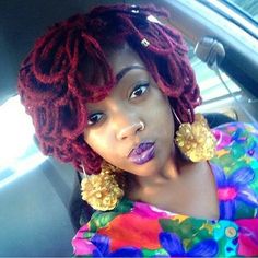 Loc Petals, Red Dreadlocks, Natural Locs, Beautiful Locs, Beautiful Dreadlocks