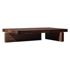 a wooden coffee table with one end missing