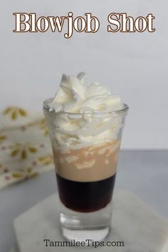 Easy Blowjob Shot Recipe creates a layered shot topped with whipped cream. Made with Kahlua, Baileys and/or Amaretto. Easy Cocktail Shot! Baileys Shots Recipes, Kaluah Drinks Easy, Oatmeal Cookie Shot Recipes, Coffee Shots Alcohol, Layered Shots Recipes, Baileys Shot Recipes, Shots With Kahlua, New Year’s Eve Shots, Cocktails With Kahlua