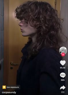 Long Haired Curly Men, Cool Haircuts For Curly Hair, Woftcut For Curly Hair, Curly Wolfcut Long, Short Haircut Grunge, Long Haired Mullet, Wavy Shaggy Haircuts, All Hair Types Chart, Gender Neutral Long Hairstyles