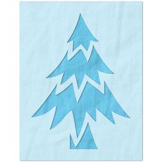 a blue christmas tree on a light blue background