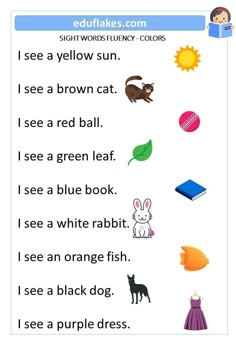 an english worksheet with pictures and words for children to learn how to read