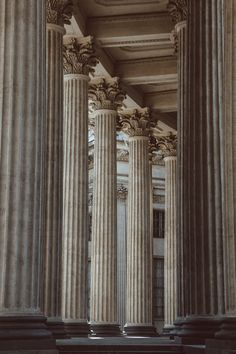 the columns are lined up against the wall