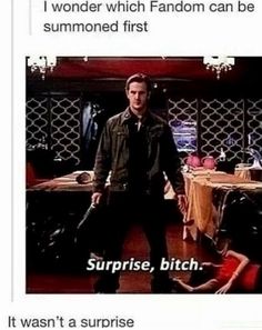 Gabriel quote surprise, post about spn season 9 episode 13 "The Purge" Cant Stop Laughing, Funny Quotes For Kids, Supernatural Destiel, Supernatural Fans, Supernatural Funny