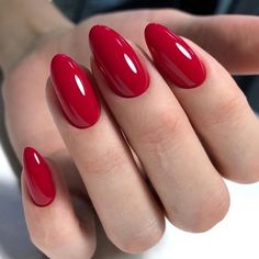 Red Acrylic Nails, Red Nail Polish, Round Nails, Elegant Nails, Chic Nails, Perfect Nails, Acrylic Nail Designs, Nail Manicure