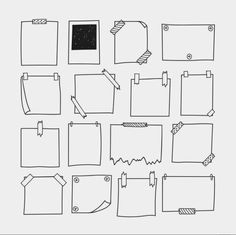 a set of hand drawn paper notes with different shapes and sizes on white background royalty illustration