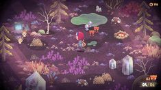 an image of a game scene with people and animals in the woods at night time