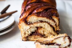 a close up of a pastry on a plate