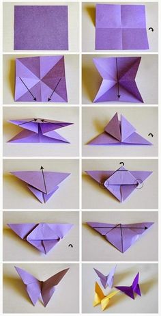 the instructions for how to make an origami butterfly mobile with paper flowers and butterflies