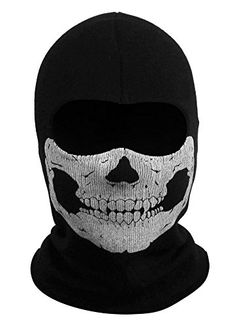 PRICES MAY VARY. 【Design】Balaclava Ski Mask 's Designed to provide better protection for your neck, cut so that it fits snugly around your head as a full face mask, also works as a neck gaiter, hat, bandana, open balaclava and hoodie. 【Function】Balaclava Ski Mask is Resistant to cold, dust, aerosols, wind and the sun's UV rays. The unisex multipurpose balaclava is perfect for women, men and kids. 【Comfortable】Ghost balaclava Ski Mask has great breathability, water absorption, perspiration wickin Ghost Face Mask, Skeleton Mask, Skeleton Face, Ghost Skull, Skull Face Mask, Halloween Clown, Skull Mask, Cool Masks, Skull Face