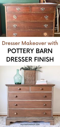 dresser makeover with pottery barn dresser finish