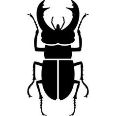 a black and white silhouette of a beetle