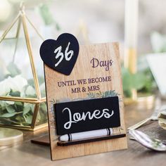 a wooden sign that says, 365 days until we become mr and mrs