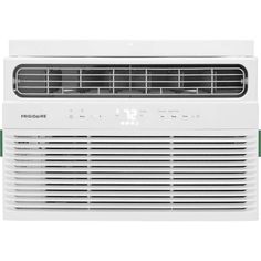 an air conditioner that is white and has the words frigidare on it