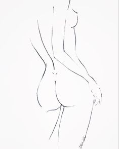 a drawing of a naked woman's body in black and white