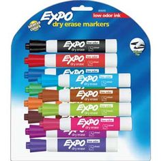 expo dry erase markers in assorted colors, set of 12 by exo brands