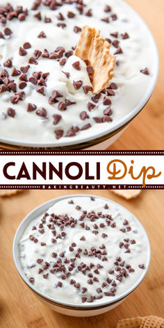 This rich and creamy cannoli dip takes only 10 minutes to make. It is easy, no-bake, and tastes just like cannoli filling! Cannoli Dip Without Ricotta Cheese, Canoli Dip Best Marscapone, Canolli Dip Recipe, Cannoli Dip With Mascarpone, Canoli Dip Best, Conoli Recipe, Easy Cannoli Dip, Chocolate Chip Cannoli, Cannoli Dip Recipe