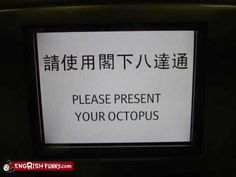 PLEASE PRESENT YOUR OCTOPUS « Engrish Funny: Engrish Pictures That Is Your Funny Engrish – Lyza Danger Gardner Spicy Memes, Funny Names, Friends Funny, You Funny