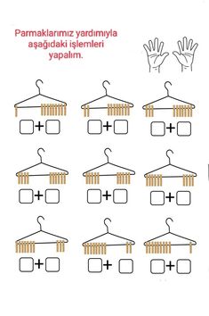 spanish worksheet for kids to learn how to count the numbers on clothes hangers