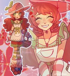 @Torashuu_ en Twitter Picnic Cartoon Drawing, Strawberry Shortcake Characters Fanart, Strawberry Shortcake Cartoon Fanart, Strawberry Shortcake Strawberry, Cute Picnic Drawing, Strawberry Shortcake Redesign, Acnh Strawberry Shortcake, Strawberry Shortcake Oc, Strawberry Character Design