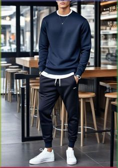 Mens Fashion Sporty Casual, Men Weekend Outfit, Mens Weekend Outfits, Outfit Mann, Men Athletic Wear, Workouts Hiit, Clothing School