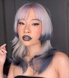 Fish Cut, Dip Dye Hair, Trending Haircuts, Dye My Hair, Hair Dye Colors, Hair Inspiration Color, Hair Inspo Color, Aesthetic Hair, Purple Hair