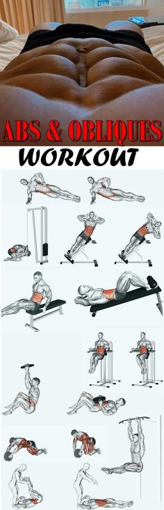 an image of a woman doing exercises on her bed with the caption abs and oblongs workout