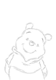 a drawing of a teddy bear with a scarf around its neck