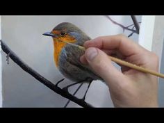 a person is holding a pencil and drawing a bird