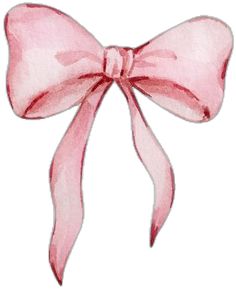 a watercolor drawing of a pink bow on a white background with clippings