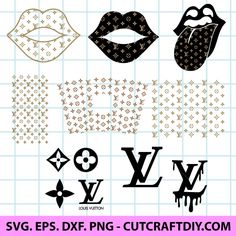 the svg files are designed to look like lipstick and lips with different designs on them