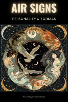 Float on the breeze with 🌬️ Air Signs: 'Personality & Zodiacs.' Discover the intellectual, communicative, and adaptable nature of Gemini, Libra, and Aquarius. 💨📚 Explore how these signs navigate the world with wit, charm, and innovation. Ideal for air sign natives and those curious about the elemental energies shaping personalities. Embrace the light, social, and visionary qualities of the air signs in your journey. ♊♎♒✨ Air Witch, Zodiac Cats, Libra And Aquarius, Element Signs, Aquarius Art, Element Air, Air Element