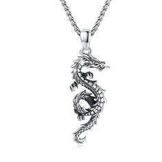 PRICES MAY VARY. The Dragon is one of the most powerful totems is surrounded with mystique and appears in many legends and folklore throughout history. Most often it carries a reminder of strength, courage and fortitude. Dragons are also symbols of protection. Material: 925 sterling silver chain is proven hypoallergenic with no harmful ingredients, nickel free, lead free and cadmium free. Dainty necklaces that have a classic style and are very comfortable on any occasion. That perfect gift for s Long Dragon, Silver Dragon Necklace, Unique Valentines Day Gifts, Dainty Necklaces, Gold Dragon, Dragon Necklace, Dragon Lover, Birthday Jewelry, Dragon Jewelry