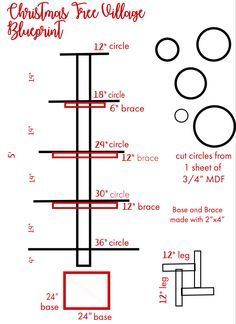 christmas tree village diagram with instructions to make it easier for kids to learn how to build