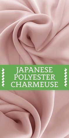 japanese polyester chameuse fabric in pink and green with the words,'japanese poly