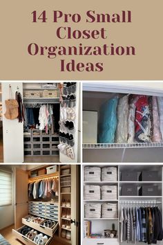 an organized closet with clothes and other items