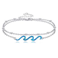 PRICES MAY VARY. 💖♥ Design: Sterling silver wave layered anklet,a simple delicate and charming ocean jewelry. perfect for everyday wear or special occasions, as ocean-themed jewelry. 💖♥ Material :100% 925 sterling silver wave jewelry,classic and fashion. Lead-Free & Nickel-Free, Hypoallergenic and Safety for sensitive skins. 💖♥ Size :Wave ankle bracelet chain length:9+2 inch extension chain. packaging: 1 x ocean wave anklet; 1 x polishing cloth and 1 x exquisite YFN gift box. 💖♥ Ideal Gift : Ocean Theme Bracelet, Beaded Clothes, Beads Clothes, Wave Jewelry, Beaded Ankle Bracelets, Beach Bracelet, Beaded Ankle, Layered Bracelet, Wave Necklace