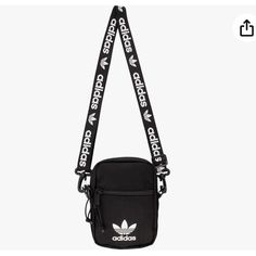 100% Polyester Hand Wash Imported Closure Type: Zipper Screen-Printed Logo Zippered Main Compartment Branded Webbing On Bag And Shoulder Strap Zippered Front Pocket And Slit Pocket In Back Nylon Zippers Adidas Women, Front Zipper, Front Pocket, Adidas Originals, Crossbody Bag, Shoulder Strap, Bag Lady, Hand Wash, Black White