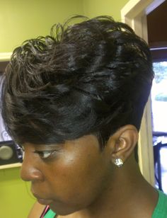 A style that takes you from the office to girls' evening out. Silver Bob, Short Black Haircuts, Short Weave Hairstyles, Short Hair Styles African American, Short Relaxed Hairstyles, 27 Piece, Bob Black, Hair Silver