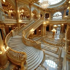 Luxurious Staircase, Stairs Designs, Luxury Mansions Interior, Golden Decor, Trending Hashtags, Opulent Interiors