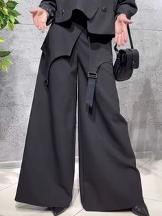 Lapel Collar Urban Crop Loose Jacket | stylewe Sleeveless Kimono, Loose Kimono, Fashion Black And White, Polished Casual, Long Sleeve Kimono, Summer 2025, Fashion Catalogue, Work Wear Women, Fashion Elegant