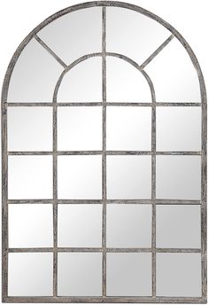 an arched window mirror on a white background