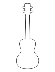 an acoustic guitar outline on a white background