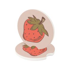 an image of a strawberry coaster on a white background with the words,'i love you