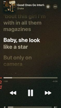 an iphone screen with the text baby, she look like a star but only on camera