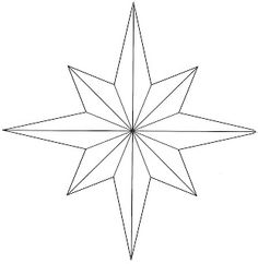 a star that has been drawn in the shape of a snowflake, with one point