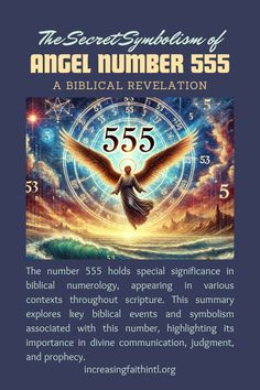 an angel number 555 book cover with the words, numbers and symbols on it