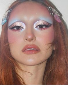 Alessia Golfetto, Unique Makeup Looks Fun, Fairytale Makeup Looks, Funky Makeup Creative, Exotic Makeup Looks, Camp Makeup, Weird Makeup Looks, Cool Makeup Looks Creative