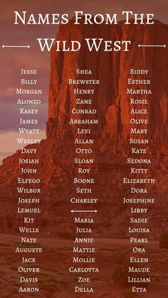 Wild West Writing Prompts, Native American Names For Boys, Native American Names, Native Names, Cowboy Names, Sweet Baby Names, Writing Inspiration Tips, Best Character Names, Fantasy Names