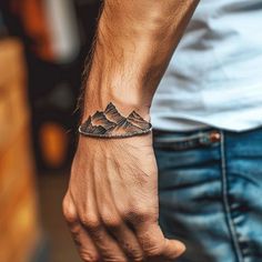 Small Mountain Tattoo Wrist, Mens Clavicle Tattoo, Western Knife Tattoo, Side Knee Tattoo Men, Tamarack Tree Tattoo, Men’s Nature Tattoo, Men Tattoo For Kids, Breckenridge Tattoo, Men’s Small Tattoos Wrist